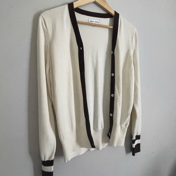 Cream & Brown Cardigan - Picture 3 of 4